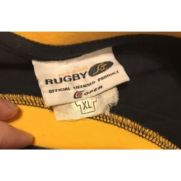 Wallabies Official Rugby Short Sleeve Tee XL VTG Navy Yellow Green Thick Shirt - Picture 3 of 10